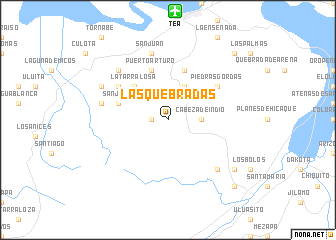 map of Las Quebradas