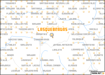 map of Las Quebradas