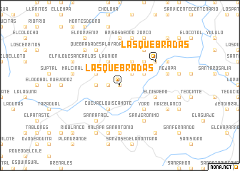 map of Las Quebradas