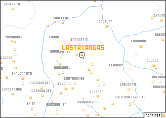 map of Las Tayangas