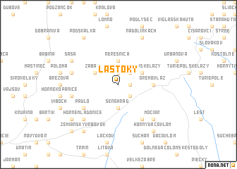 map of Lašťoky