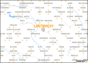 map of Lašťovičky