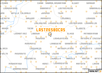 map of Las Tres Bocas