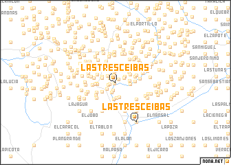 map of Las Tres Ceibas