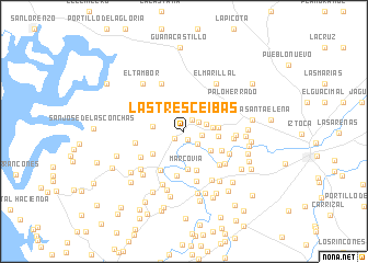 map of Las Tres Ceibas