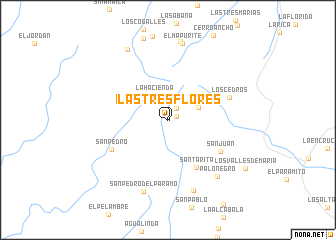 map of Las Tres Flores