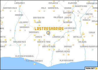 map of Las Tres Marías