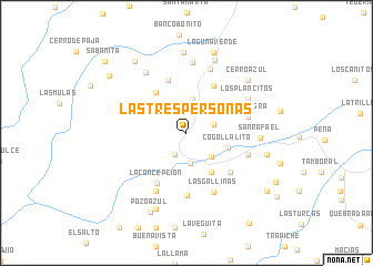 map of Las Tres Personas