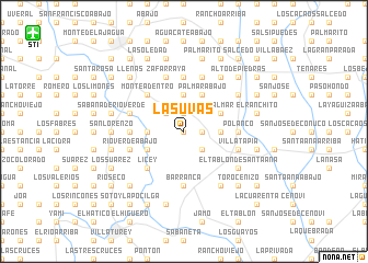 map of Las Uvas