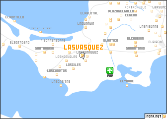 map of Las Vásquez