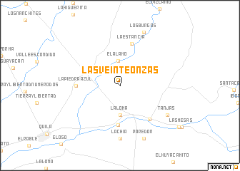 map of Las Veinte Onzas