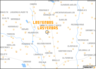 map of Las Yerbas