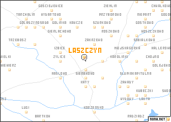 map of Łaszczyn