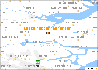 map of Latchingdon and Snoreham