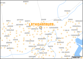 map of Lāthi Dhanaura