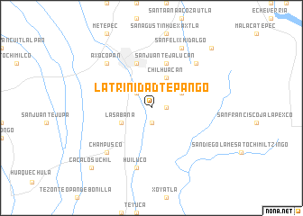 map of La Trinidad Tepango
