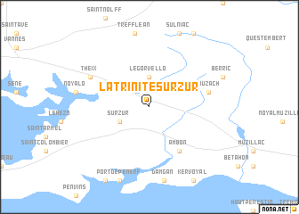 map of La Trinité-Surzur