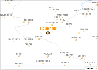 map of Laumėnai
