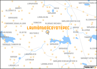 map of La Unión de Ocoyotepec