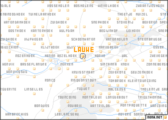 map of Lauwe