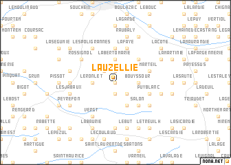 map of Lauzellie