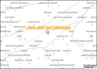 map of Lavelanet-de-Comminges