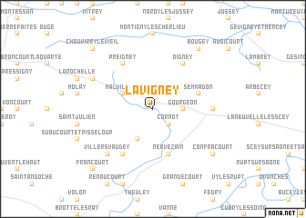 map of Lavigney