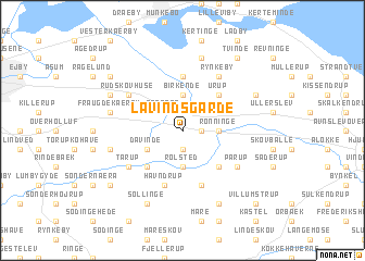 map of Lavindsgårde