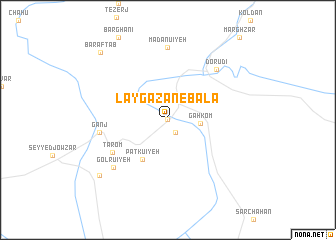 map of Lāygazān-e Bālā