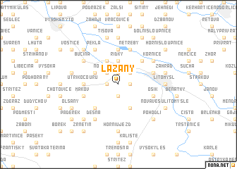 map of Lažany