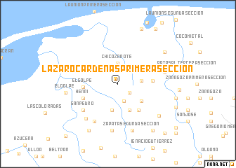 map of Lázaro Cárdenas Primera Sección