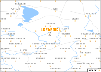 map of Lazdeniai