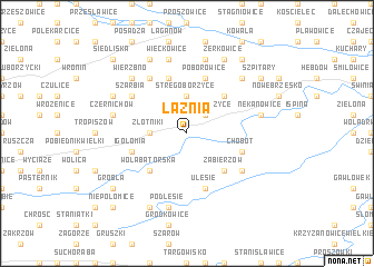 map of Łaznia