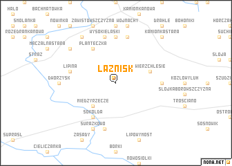 map of Łaźnisk