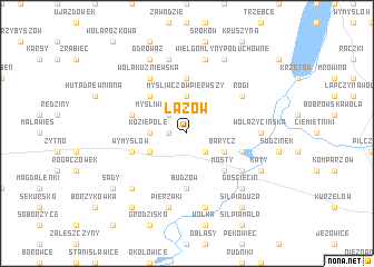 map of Łazów