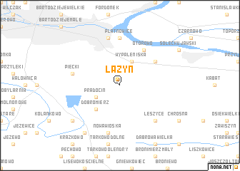 map of Łażyn