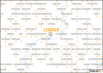 map of Lčovice