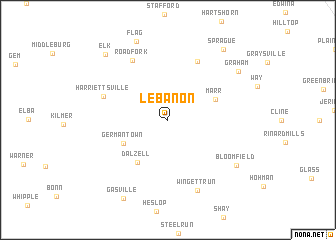 map of Lebanon