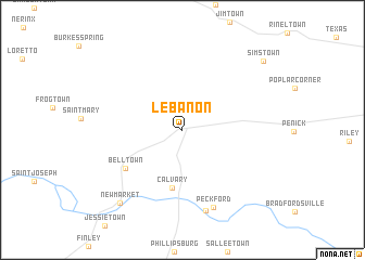 map of Lebanon