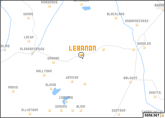 map of Lebanon