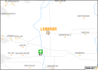 map of Lebanon