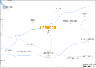 map of Lebanon