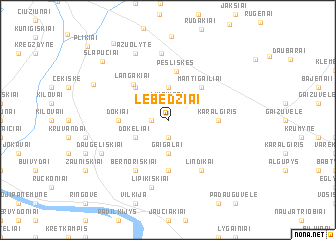 map of Lebedžiai