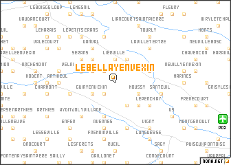 map of Le Bellay-en-Vexin