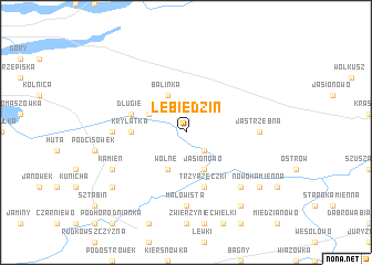 map of Lebiedzin