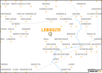 map of Lebiedzin