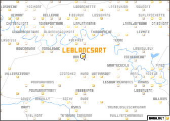 map of Le Blanc-Sart