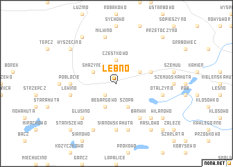 map of Łebno