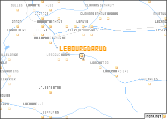 map of Le Bourg dʼArud
