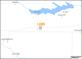 map of Lebo